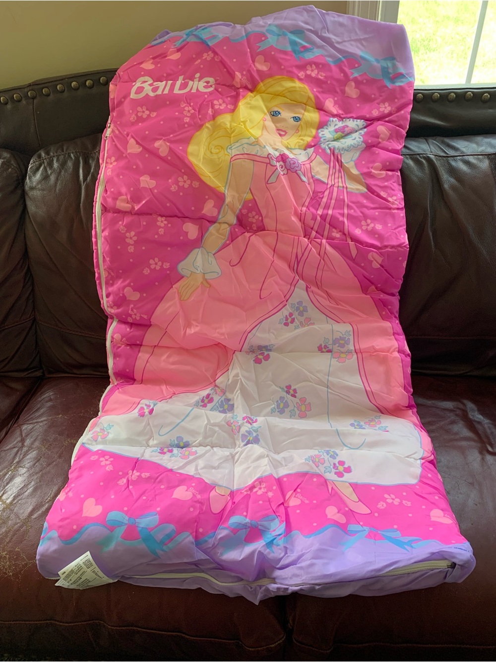 Deadstock Vintage 1997 Barbie Princess Sleeping Bag | Unused New Condition